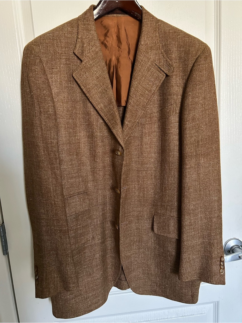 Etro Milano Brown Men's Wool-Blend Blazer - Classic Tailored sport Jacket